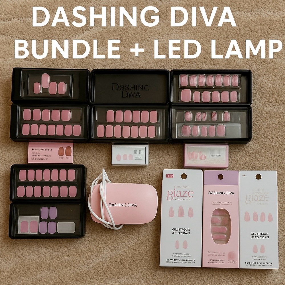 ✨ Dashing Diva Glaze Nail Bundle + LED Lamp | Pink Shades